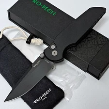 Pro Tech Black TR-3 Integrity INT103 Black S35VN Manual Folder Pocket Knife New