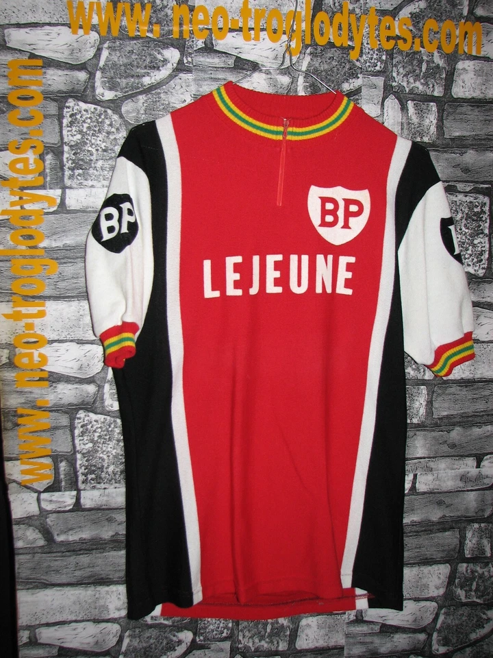 Vintage Cycling Jersey Wool Maglia Ciclismo Bici Lana BP LEJEUNE '70s Eroica - Photo 1/1