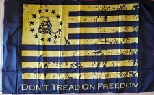 American DONT TREAD ON FREEDOM GADSDEN FLAG VINTAGE Tactical USA 3X5 FLAGS