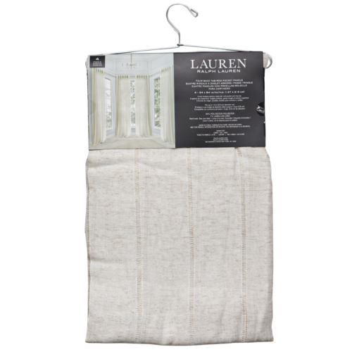 Ralph Lauren Sheer Hamilton Linen Curtains 4 Panels 54” x 84” - Picture 3 of 6