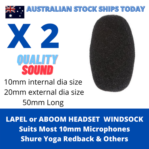 Lapel or Headset Microphone Wind Sock Foam Cover Black 10mm int