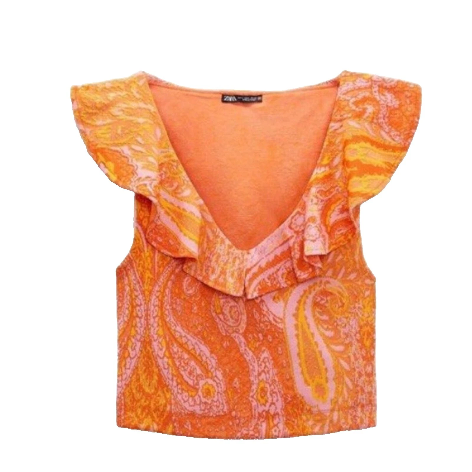 Zara Paisley Casual Blouse Tops for Women