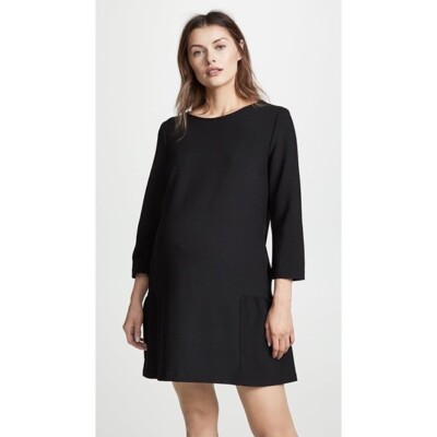 blue dress for baby girl Black Ruched Maternity Cocktail Dress main image 1