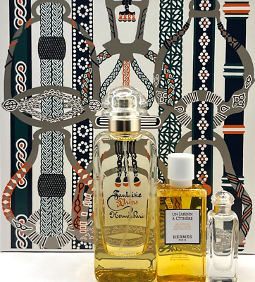 HERMES UN JARDIN A CYTHERE 3 PCS GIFT SET EDT 3.3 Oz, EDT 0.25 Oz