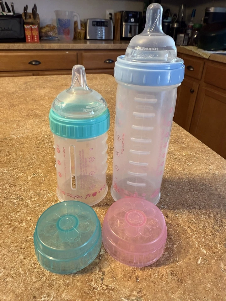 Playtex Drop In Botellas 3oz Y 8 Oz Rosa Desde 2004, Tapas Y Pezón Transparente Foto 4 de 4