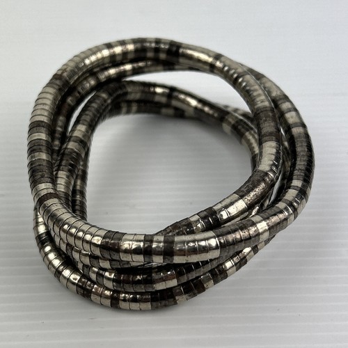 Silver Metallic Snake Metal Necklace Modernist Art Bendable Brutalist - Picture 13 of 14