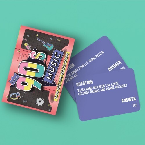 711004 TOTALLY 90S MUSIC TRIVIA PARTY TRIVIA CARDS GAME FAMILY FUN ALL AGES - Picture 2 of 2