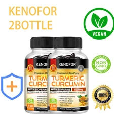 Curcumin Capsules - Helps reduce post-exercise inflammation 2 BOTTLE