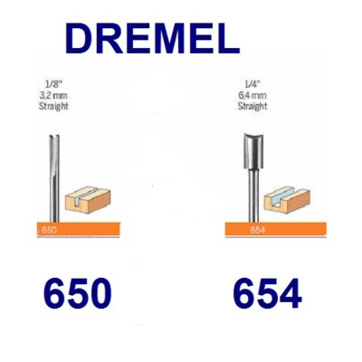 DREMEL ROUTER BIT 2 PIECE SET FOR ALL ROTARY TOOLS 650, 654
