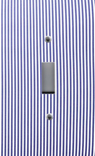 Cubierta de placa de interruptor de luz RAYAS DE CAMISA AZUL Y BLANCA - Imagen 2 de 21