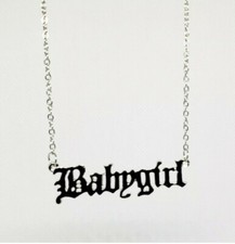 Fashion Necklaces Color Sliver name plate "Babygirl"