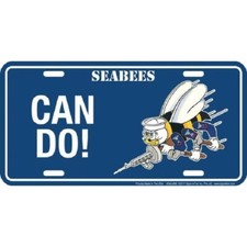 navy seabees can do military license plate made in usa