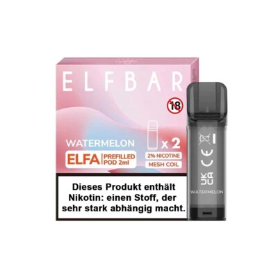 Elf Bar ELFA - Watermelon -  Prefilled Pods 2er Pack - 2ml 20mg NicSalt