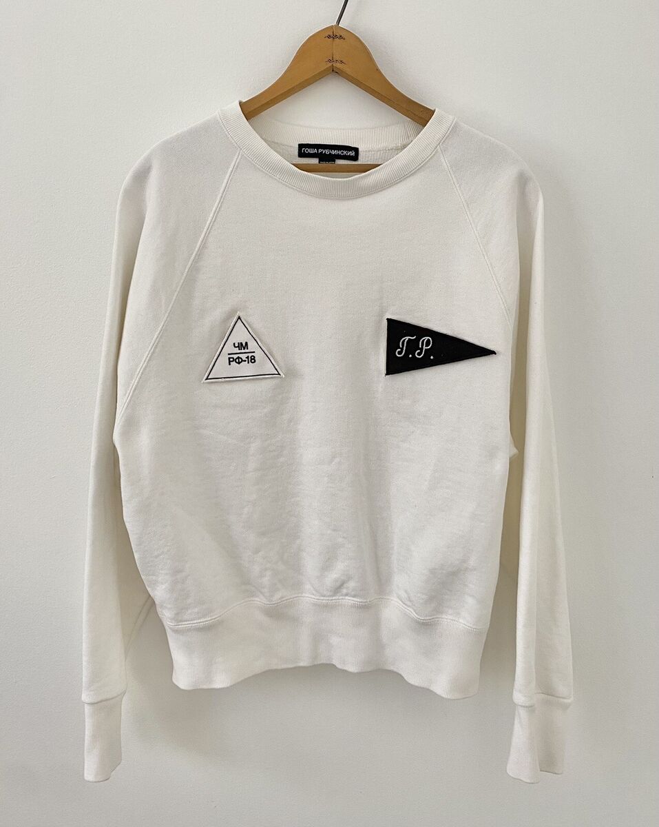 GOSHA RUBCHINSKIY ROWA PY64NHCKNN White Sweatshirt Patch Sz GOSHA RUBCHINSKIY ROWA PY64NHCKNN White Sweatshirt Patch Sz