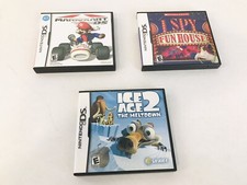 Nintendo DS Video Games Cartridges Mario Kart, Ice Age 2 And I Spy Funhouse Lot