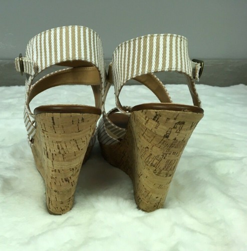 New - Women’s Chinese Laundry Z Marianne White - Beige Wedge Strappy Sandals 9 - 第 7/9 張圖片