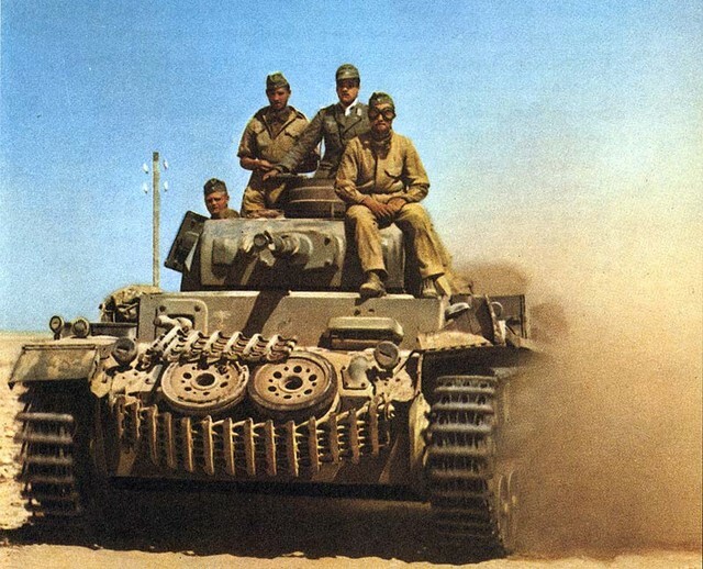 Color Photo WW2 German Panzer MkIII Afrika Korps WWII Pzkpfw. III