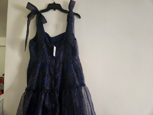Melloday tiered floral midi dress midnight blue sz M BNWT - 第 8/15 張圖片