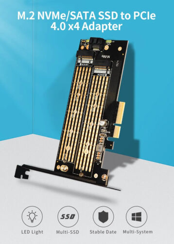 Adattatore SSD JEYI per NVMe Dual M.2 PCIe X4 X8 X16 4.0 NGFF SSD, NVME e SATA - Foto 8 di 12