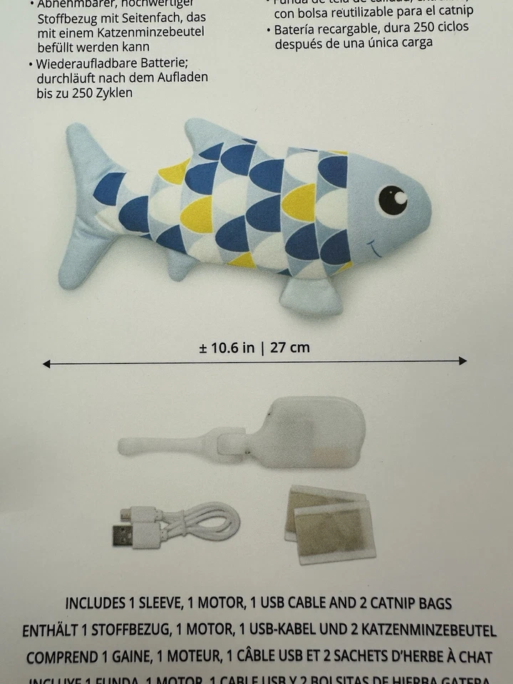 Catit Groovy Fish Cat Toy Motion Activated with Catnip Blue Gift New - Image 3 of 4