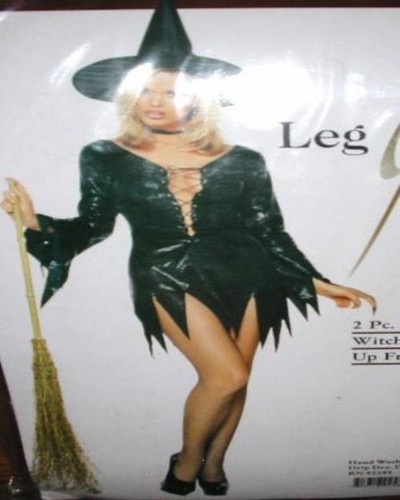 SS4U BLaCk SeqUiN WiTcH DreSs & HaT COsTuME M/L Leg Avenue 8929 - Picture 2 of 2