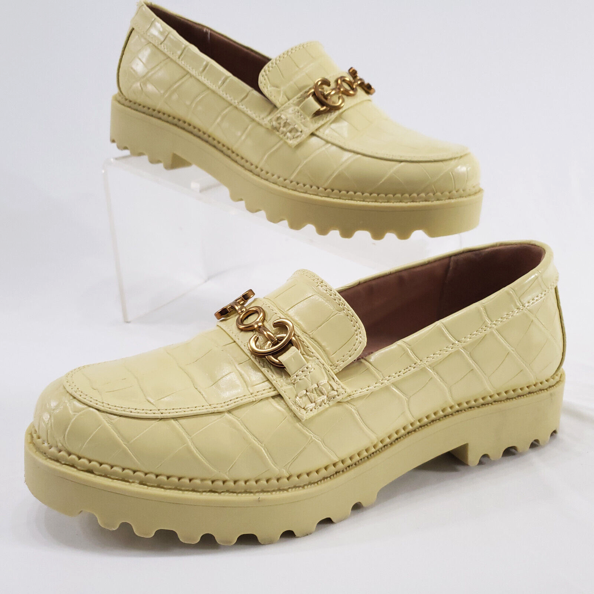 Circus by Sam Edelman Deana Loafer Yellow Croco Faux Leather Size