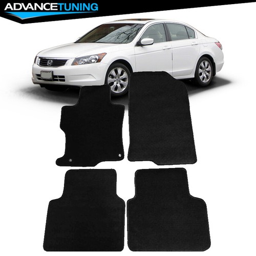Fits 0812 Honda Accord Sedan 4Door Black Nylon Front Rear Car Floor