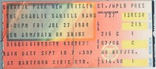 THE CHARLIE DANIELS BAND HARTFORD CIVIV CENTER JULY 27 1984 CONCERT TICKET STUB