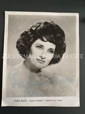 BIANCA BERINI half soprano photograph, theatre on scale, with dedication