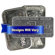 1 Troy oz Silver Bar .999 Fine Generic Impaired 45.93 per troy oz