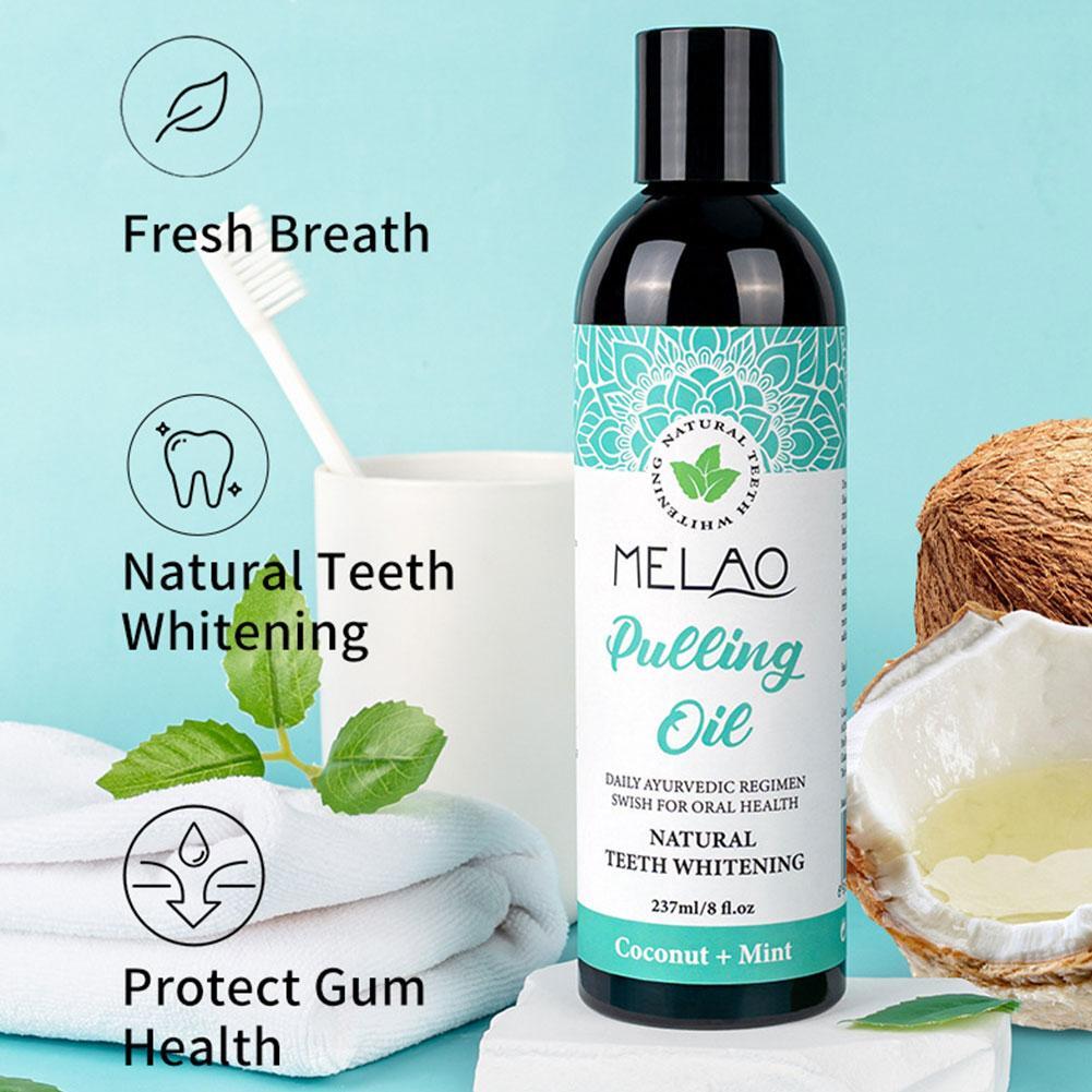 Coconut Oil Pulling Coconut & Mint Mouthwash Natural Teeth Whitening