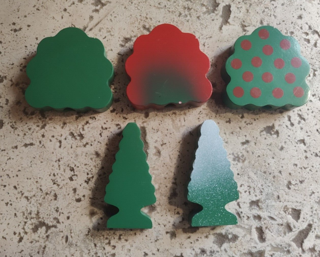 Thomas & Friends Wooden Railway Train Seasonal Trees and Bush Lot of 5