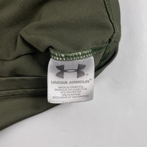 Under Armour Shirt Mens Large Green Mock Neck Compression Long Sleeve Lined Ski - Picture 6 of 13