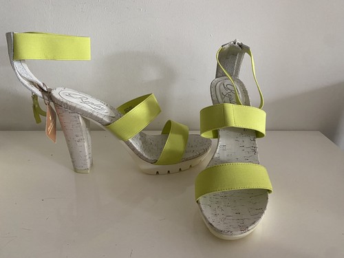 REPLAY Strappy LIME 5” PLATFORM SANDALS Size UK 6 EU 39 NWB - Picture 2 of 12