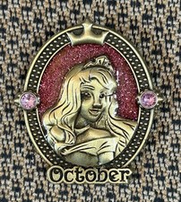Disney Princess Birthstone Set October Aurora Opal Pin Pink Sleeping Beauty