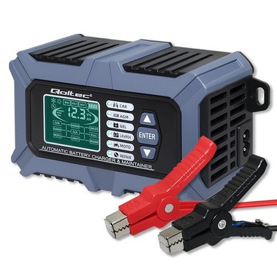 Qoltec Intelligentes Mikroprozessor-Ladegerät mit Batterietester und Reparaturfu