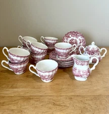 Myott Tonquin Pink Franciscan Tea Time Set