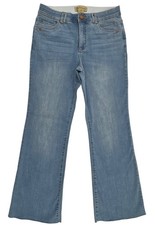 Democracy Womens 10 32x32 Ab Technology High Rise Wide Leg Jeans Raw Hem