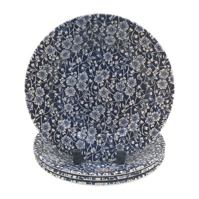 Queen's By Churchill Victorian Calico 8 '' Salad Plates Set of 4 Blue England