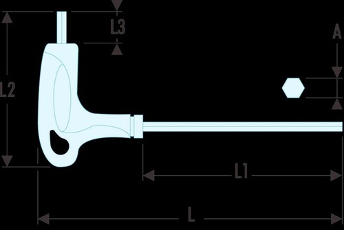 FACOM Stiftschlüssel Kurz – SW 18, 6-kant, Länge 170 Mm, Phosphatierte Oberfläche