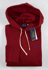 NEW POLO RALPH LAUREN Size S Men's Hoodie Sweatshirt Dark Red Fleece Drawstring