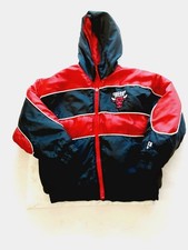 Vintage Chicago Bulls Pro Player Puffer Jacket Youth Large Reversible 90s FLAWS