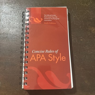 Concise Rules APA Style Sixth Edition American Psychological Association