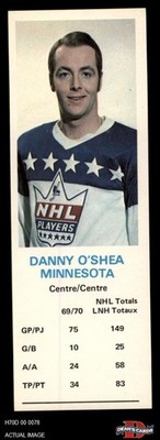 1970 Dad's Cookies Danny O'Shea North Stars 6 - EX/MT