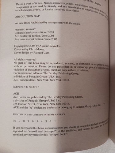 Alastair Reynolds Book Lot 3 PB Revelation Space, Absolution Gap, Redemption Ark - Foto 19 di 24