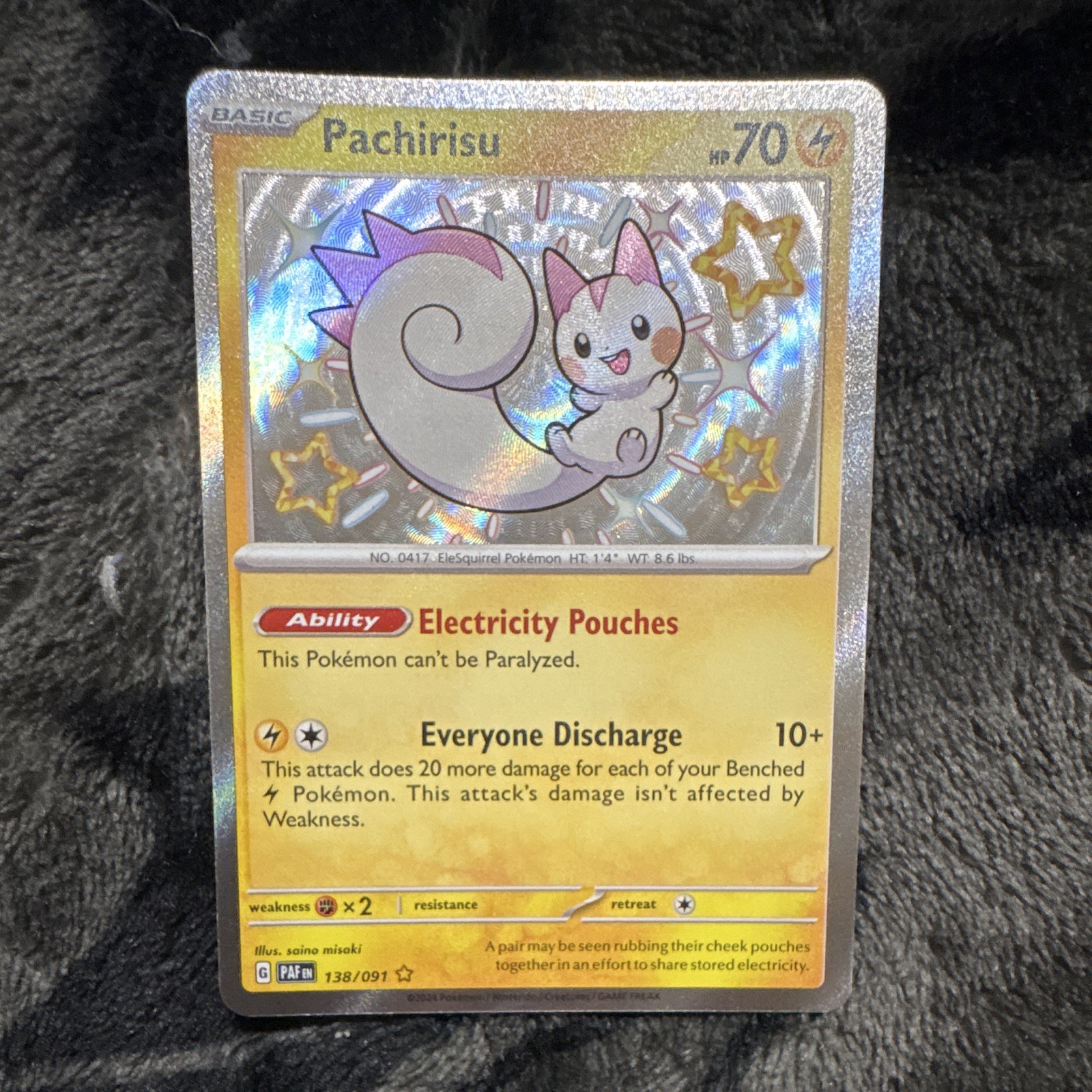 The Pokémon Company Pachirisu 138/091 SV: Paldean Fates Rare Holo Eng 2024 70HP
