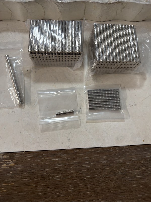 Lot About 9,200 Count Neodymium Magnets Very Small Rare Earth Metal Round Silver