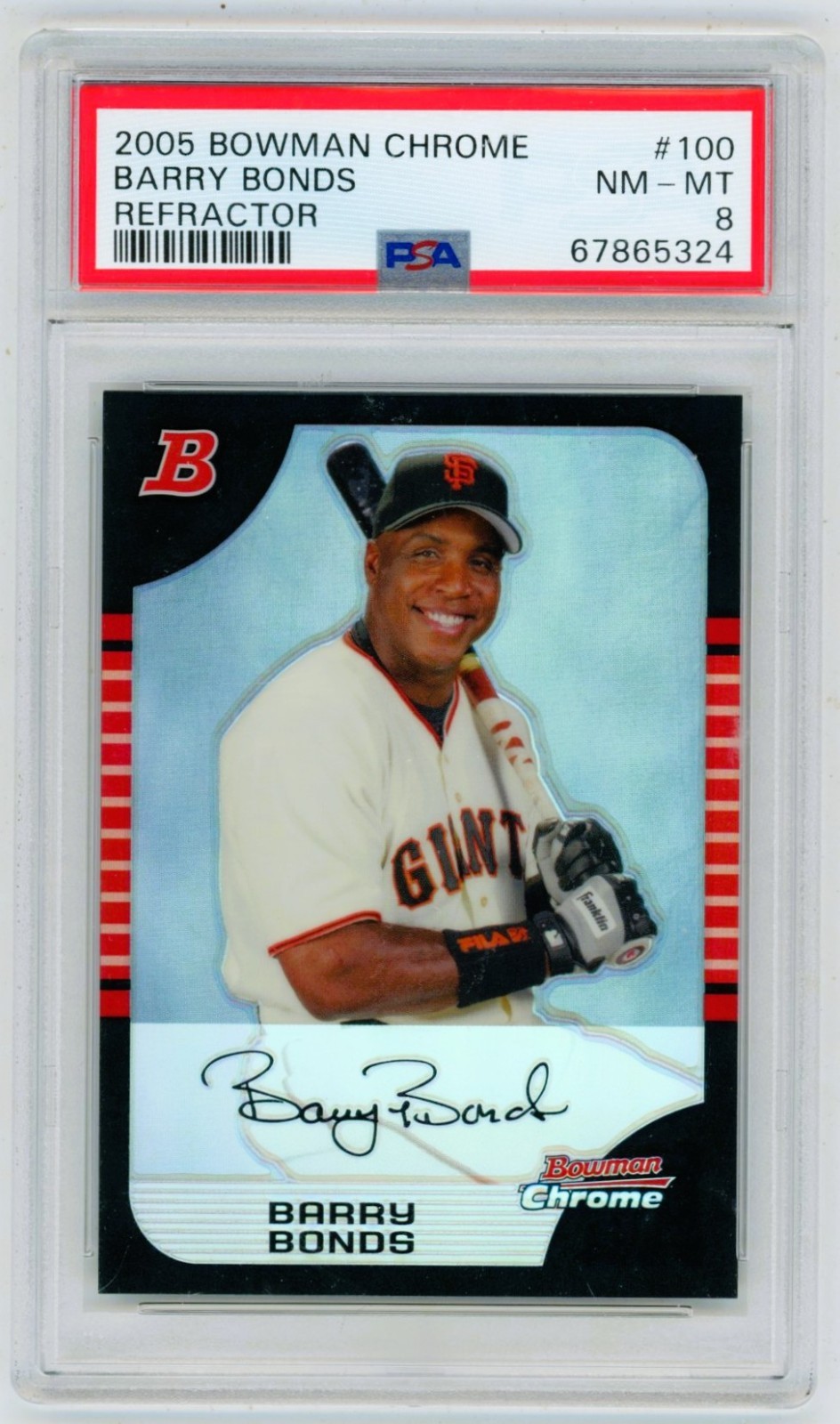 2005 Bowman Chrome Refractor Barry Bonds #100 PSA 8 NM MT POP 15 SF Giants