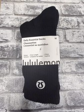 NWT Lululemon Daily Essential Unisex Crew Socks, 3 pairs, W 7-9, M 5.5-7.5