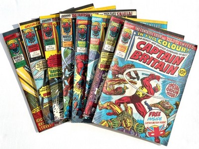 Captain Britain #1 to #8 from 1976 - 1st App of Captain Britain & Betsy Braddock